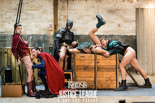 Men.com | Justice League: A Gay XXX Parody, Pt. 4 (Colby Keller, Johnny Rapid, Ryan Bones, François Sagat, and Brandon Cody)