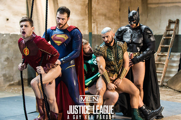 Men.com | Justice League: A Gay XXX Parody, Pt. 4 (Colby Keller, Johnny Rapid, Ryan Bones, François Sagat, and Brandon Cody)
