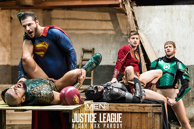 Men.com | Justice League: A Gay XXX Parody, Pt. 4 (Colby Keller, Johnny Rapid, Ryan Bones, François Sagat, and Brandon Cody)