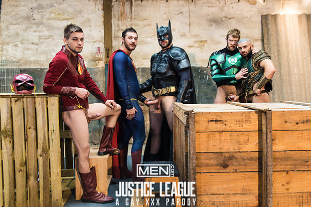 Men.com | Justice League: A Gay XXX Parody, Pt. 4 (Colby Keller, Johnny Rapid, Ryan Bones, François Sagat, and Brandon Cody)