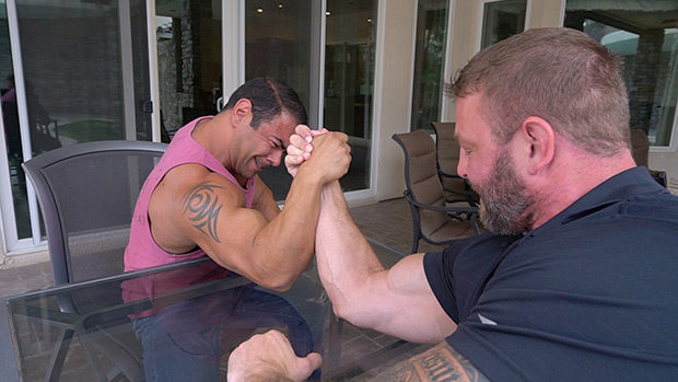 Man Up Films | Arm Wrestling Challenge (Draven Navarro & Colby Jansen)