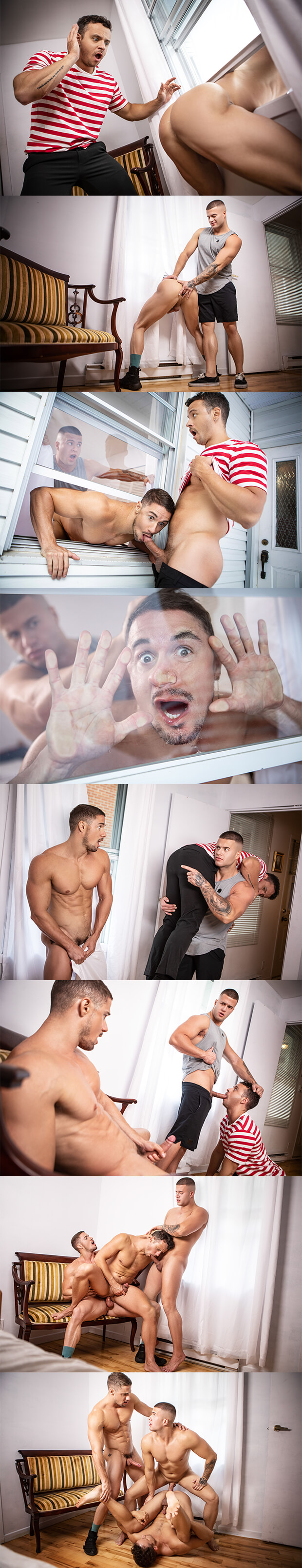 Men.com | Jogging His Memory With His Cock (Clark Delgaty, Nate Grimes, and Skyy Knox)